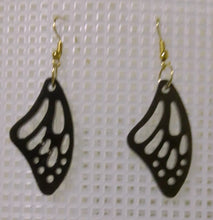 Load image into Gallery viewer, volcanic ash and epoxy resin earrings shaped like a butterfly wing