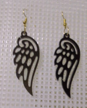 Load image into Gallery viewer, volcanic ash and epoxy resin earrings shaped like angel's wings