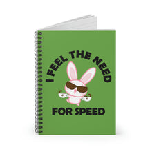 Load image into Gallery viewer, Bunny's Need For Speed, Spiral Lined Notebook (B)
