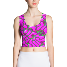 Load image into Gallery viewer, Purple and Green Marble Crop Top