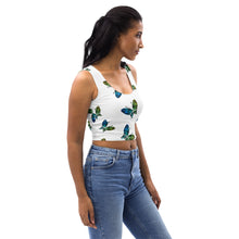 Load image into Gallery viewer, White Crop Top - Vincy Butterflies