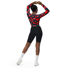 Load image into Gallery viewer, Long-sleeve Crop Top - Navy Blue
