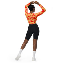 Load image into Gallery viewer, Long-sleeve Crop Top - Heart in Hearts - Orange