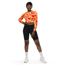 Load image into Gallery viewer, Long-sleeve Crop Top - Heart in Hearts - Orange