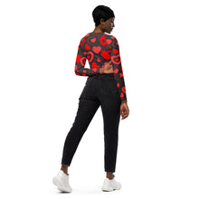 Load image into Gallery viewer, Long-Sleeve Crop Top - Hearts in Hearts - Grey