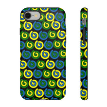 Load image into Gallery viewer, Tough Phone Cases (Black with spirals)