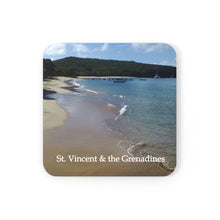 Load image into Gallery viewer, St. Vincent and the Grenadines 4 piece Coaster Set (Corkwood)  At The Beach