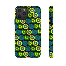 Load image into Gallery viewer, Tough Phone Cases (Black with spirals)