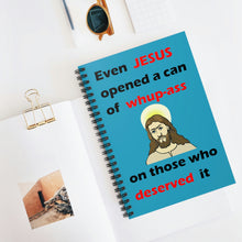 Load image into Gallery viewer, Jesus Opened a Can Of Whup-Ass, Spiral Lined Notebook