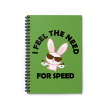 Load image into Gallery viewer, Bunny's Need For Speed, Spiral Lined Notebook (B)