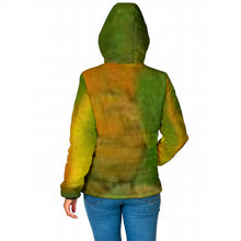 Load image into Gallery viewer, Woman's Padded Hooded Jacket - Parrot Feathers