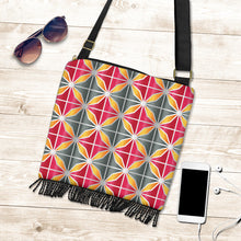 Load image into Gallery viewer, Boho Handbag - Crossbody Pink and Grey
