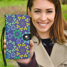 Load image into Gallery viewer, Wallet Phone Case - Blue Bubble Floral
