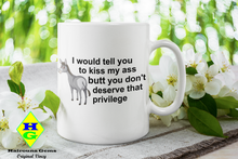 Load image into Gallery viewer, Kiss My Ass Sarcastic White Glossy Mug (Left hand)