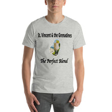 Load image into Gallery viewer, athletic heather short sleeve unisex t-shirt captioned St. Vincent and the Grenadines - the perfect blend