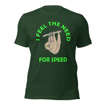 Load image into Gallery viewer, Sloth's Need For Speed Unisex t-shirt (G)