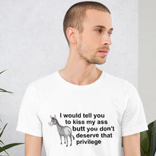 Load image into Gallery viewer, White short sleeve 'I Would Tell You To Kiss My Ass t-shirt