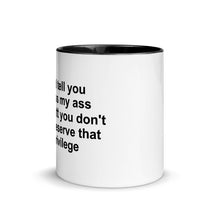 Load image into Gallery viewer, Kiss My Ass Sarcastic Mug with Color Inside (Right hand)