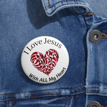Load image into Gallery viewer, I Love Jesus With All My Heart Multi-Heart Faith Pin Badge For Lovers of Christ
