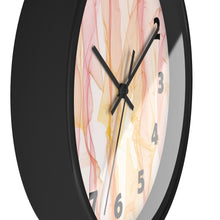 Load image into Gallery viewer, Pastel Wisps Wall Clock, Pink and Orange Wave Wall Clock
