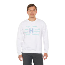 Load image into Gallery viewer, H Alphabet Sweatshirt, Mental Health, Optimistic, Motivational Alphabet Initial &quot;H&quot; Unisex Heavy Blend™ Crewneck Sweatshirt, Self-affirming Sweatshirt
