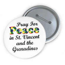 Load image into Gallery viewer, Pray for Peace in St Vincent and the Grenadines Pin – National Colors Checkered Lettering
