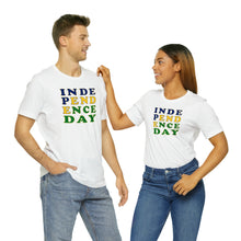 Load image into Gallery viewer, St. Vincent and the Grenadines Independence Day, National Colors Unisex Jersey Short Sleeve Tee
