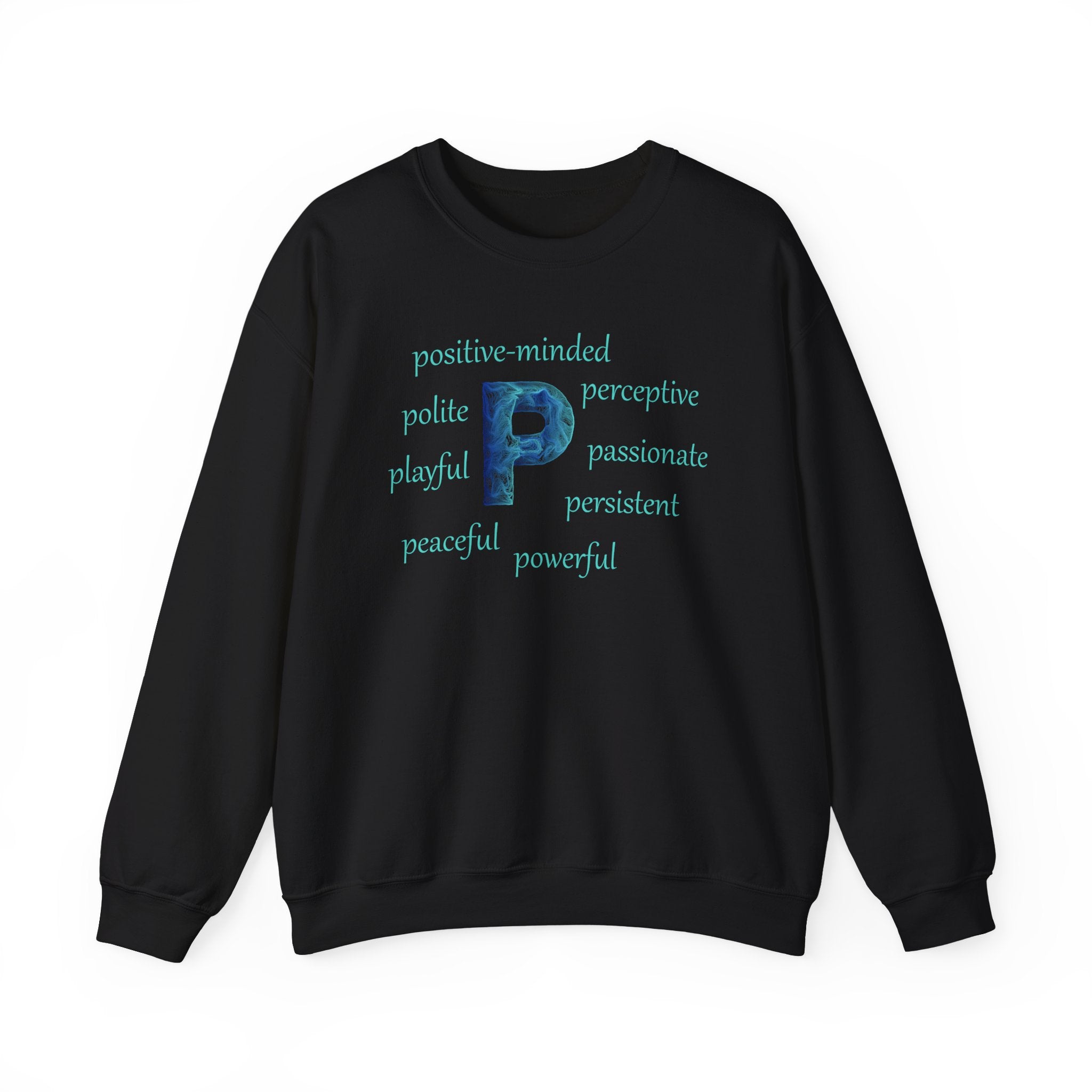 P Alphabet Sweatshirt, Optimistic, Mental Health, Motivational Alphabet Initial 