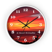 Load image into Gallery viewer, St. Vincent and the Grenadines Wall Clock Vibrant Sunset
