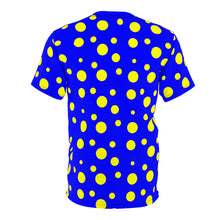 Load image into Gallery viewer, Yellow Spotted Blue Unisex Tee

