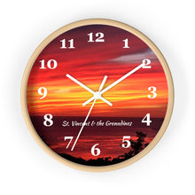 Load image into Gallery viewer, St. Vincent and the Grenadines Wall Clock Vibrant Sunset
