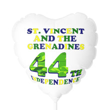 Load image into Gallery viewer, St. Vincent and the Grenadines 44th Independence 11 inch heart shaped mylar balloon

