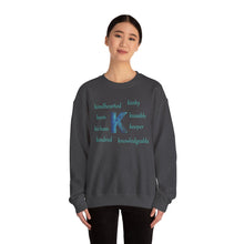 Load image into Gallery viewer, K Alphabet Sweatshirt, Alphabet Initial &quot;K&quot; Motivational, Mental Health, Optimistic, Unisex Heavy Blend™ Crewneck Sweatshirt, Self-affirming Sweatshirt
