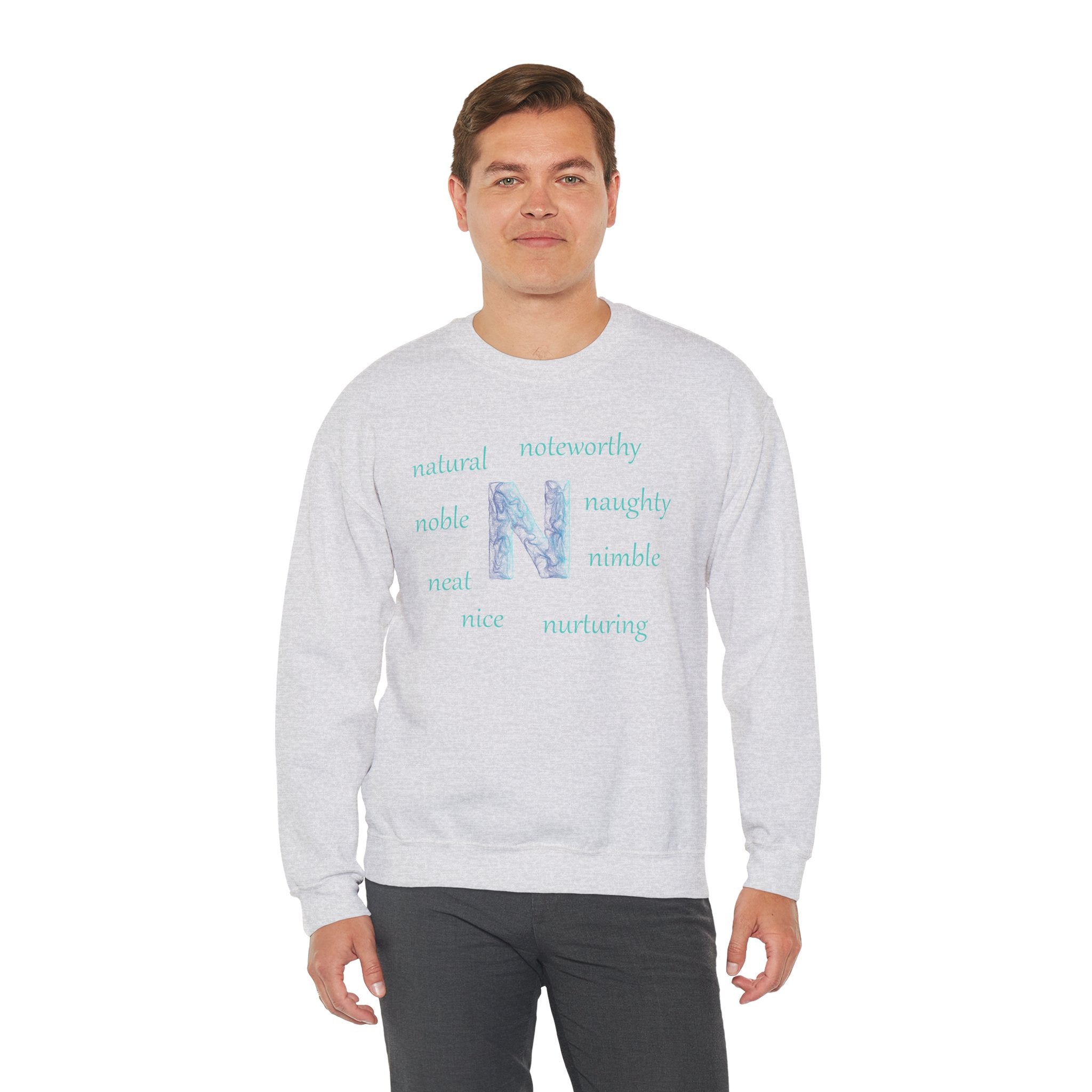 N Alphabet Sweatshirt, Alphabet Initial 