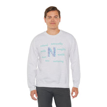 Load image into Gallery viewer, N Alphabet Sweatshirt, Alphabet Initial &quot;N&quot; Unisex Heavy Blend™ Optimistic, Motivational, Mental Health Crewneck Sweatshirt, Self-affirming Sweatshirt
