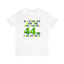 Load image into Gallery viewer, St. Vincent and the Grenadines 44th Independence Day, National Colors Unisex Jersey Short Sleeve Tee
