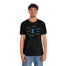Load image into Gallery viewer, X Alphabet letter t-shirt, Initial Letter X, Optimistic, Mental Health, Self-empowerment, Monogram Unisex Jersey Short Sleeve Tee, Positive T-shirt, Empowering T-shirt, Uplifting Message T-shirt
