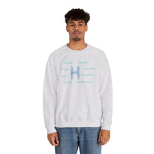 Load image into Gallery viewer, H Alphabet Sweatshirt, Mental Health, Optimistic, Motivational Alphabet Initial &quot;H&quot; Unisex Heavy Blend™ Crewneck Sweatshirt, Self-affirming Sweatshirt
