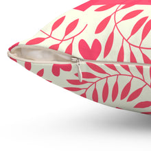 Load image into Gallery viewer, Spun Polyester Pink Hearts Square Pillow - Thanks For Your Love Mom
