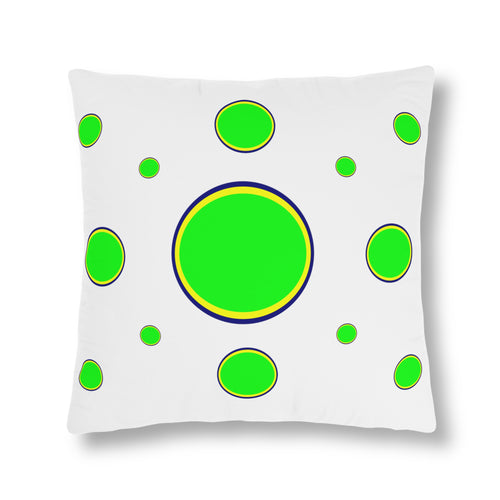 white, square, waterproof pillow St. Vincent and the Grenadines colored circles 