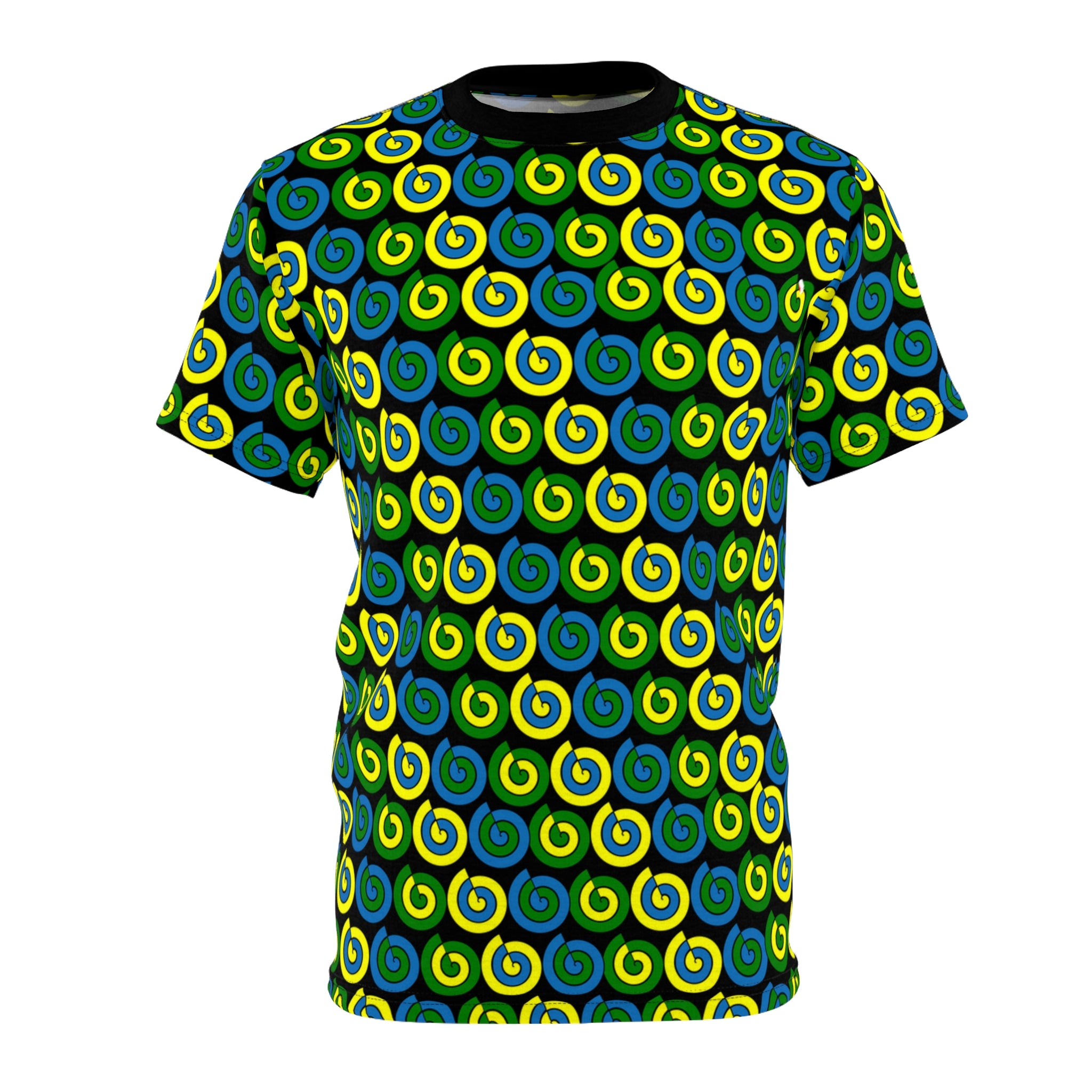 St. Vincent and the Grenadines Spiral Pattern T-Shirt – Black Unisex Tee – Vibrant National Colors For Men Women And Youth