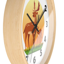 Load image into Gallery viewer, Buck and Fawn Wall Clock, Deer Wall Clock

