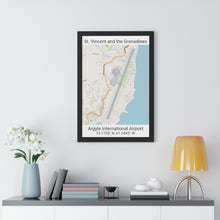 Load image into Gallery viewer, St. Vincent and the Grenadines Argyle International Airport Map Framed Print Poster, City Map Print Poster. Airport Map Print Poster, Road Map Print Poster, Framed Vertical Poster
