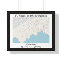 Load image into Gallery viewer, Framed map poster of Edinboro in St. Vincent and the Grenadines
