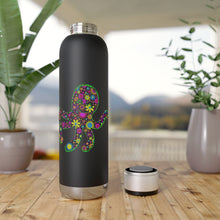 Load image into Gallery viewer, Soundwave Copper Vacuum Waterproof Audio Bottle 22oz - Floral Octopus, 2 in 1 Water Bottle, Bluetooth Speaker Bottle, Black Portable
