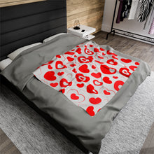 Load image into Gallery viewer, Hearts in Hearts Velveteen Plush Blanket
