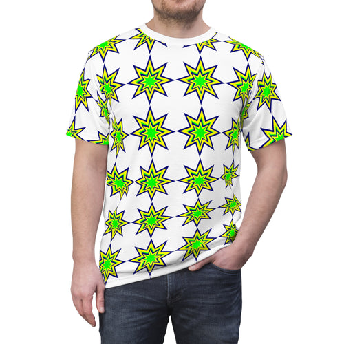 St. Vincent and the Grenadines national colored stars on a white t-shirt