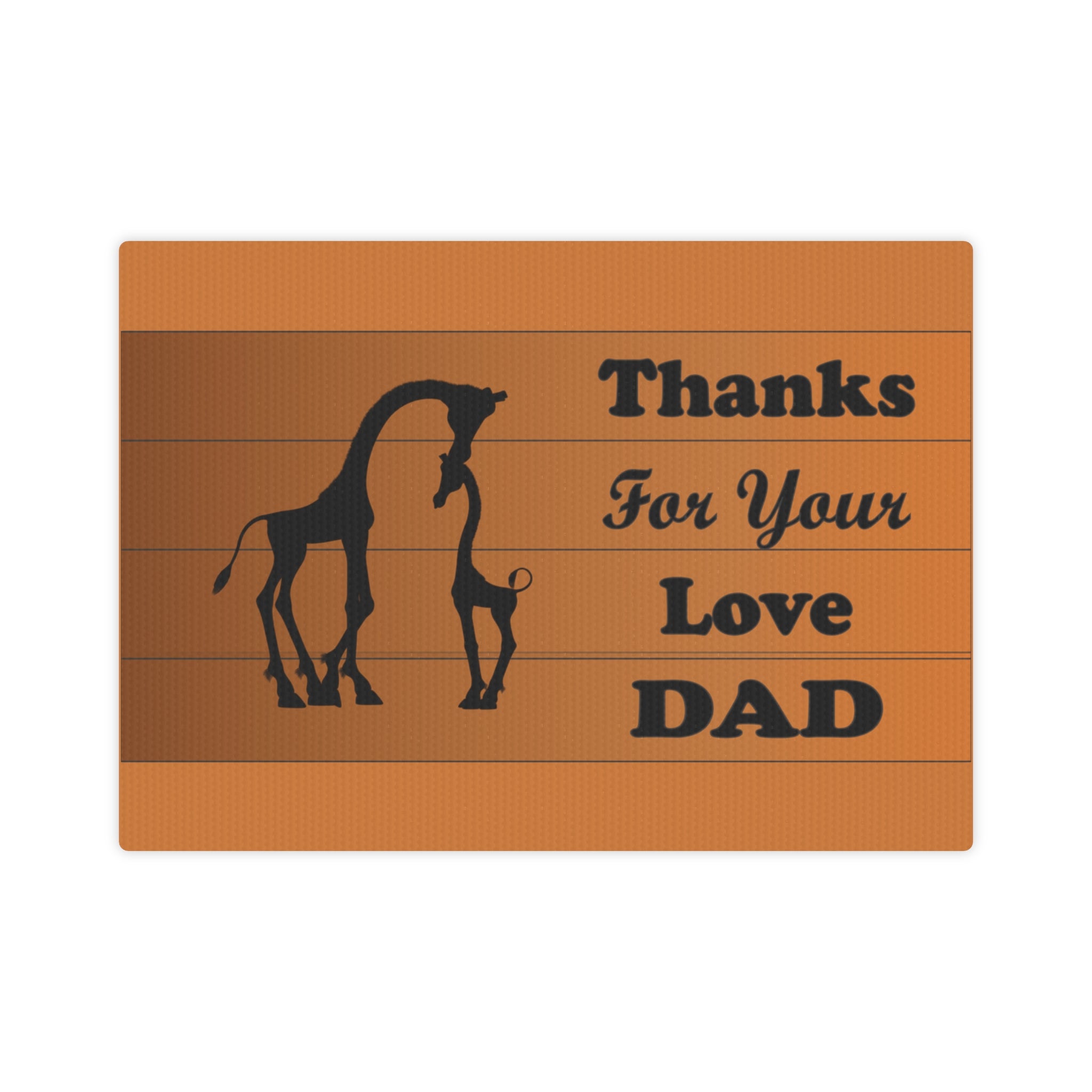 Giraffe Canvas Photo Tile - Thanks For Your Love Dad