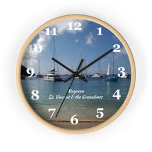 Load image into Gallery viewer, Mayreau Beach Wall Clock, 10 inch round wall clock showing a picture of Mayreau beach in St. Vincent and the Grenadines
