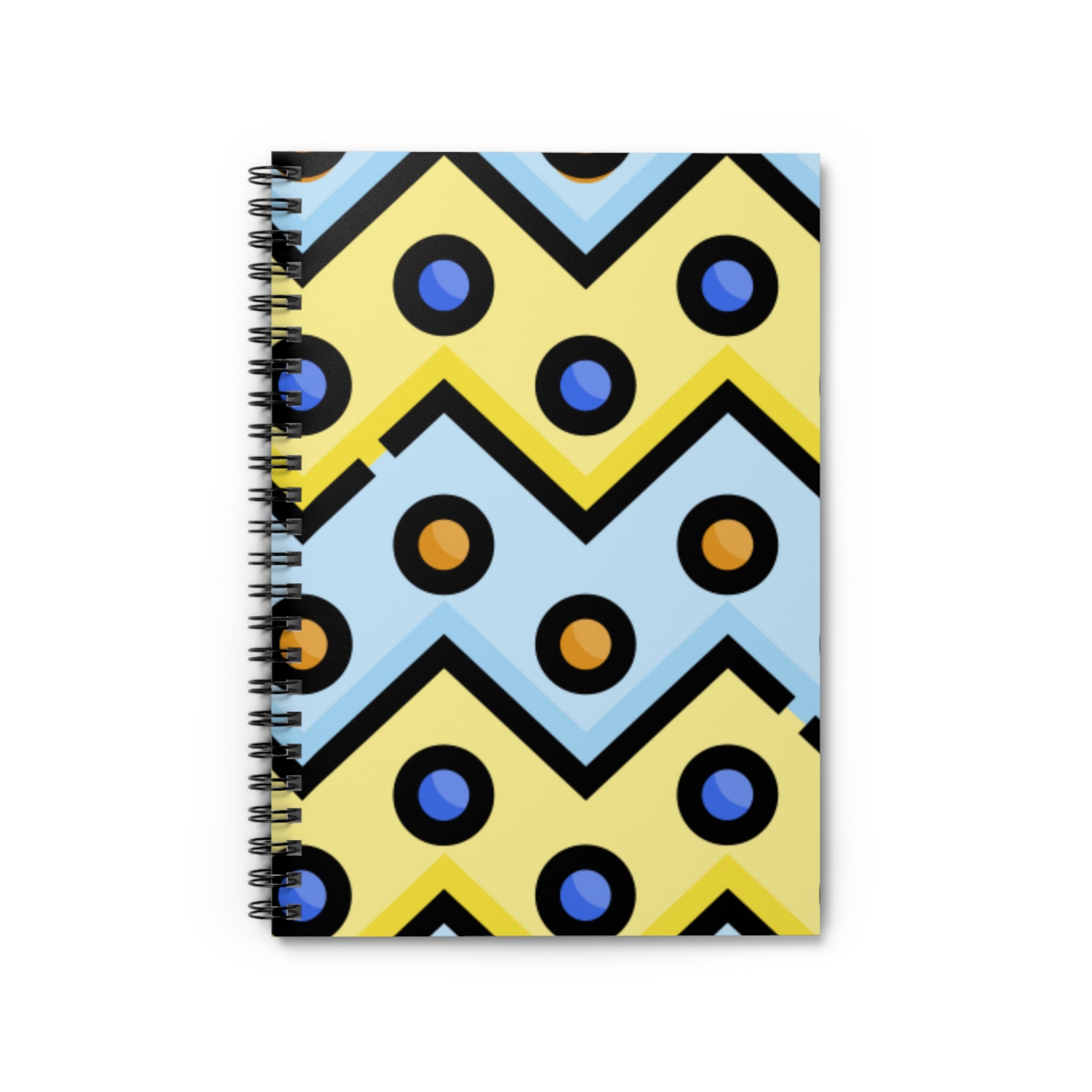 Spiral Lined Notebook Zigzag Circles